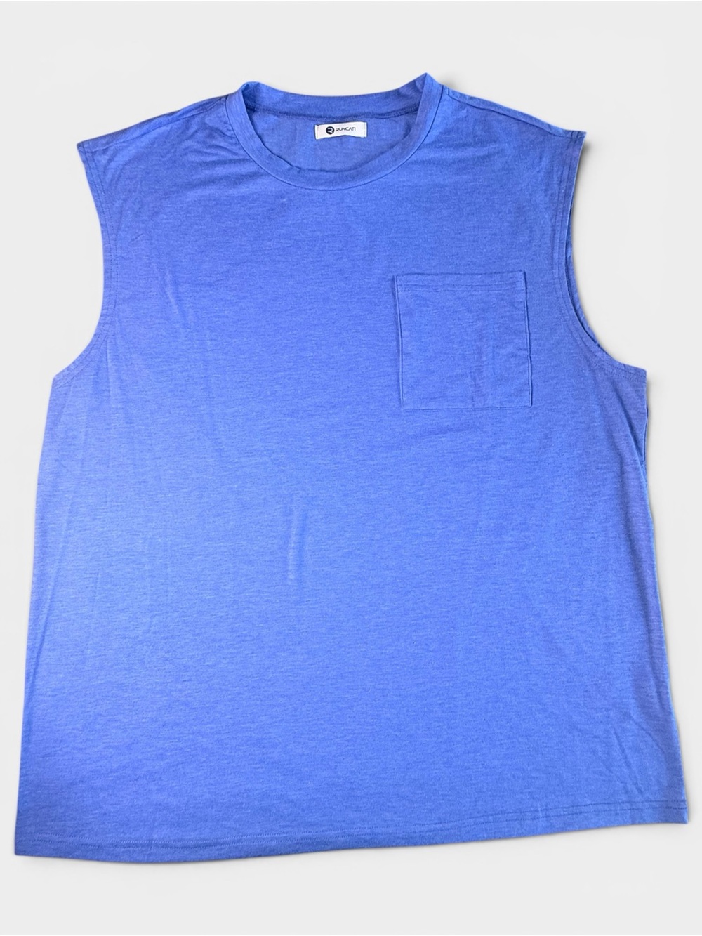 RUNCATI Heathered Blue Pocket Muscle Tank Sleeveless Top